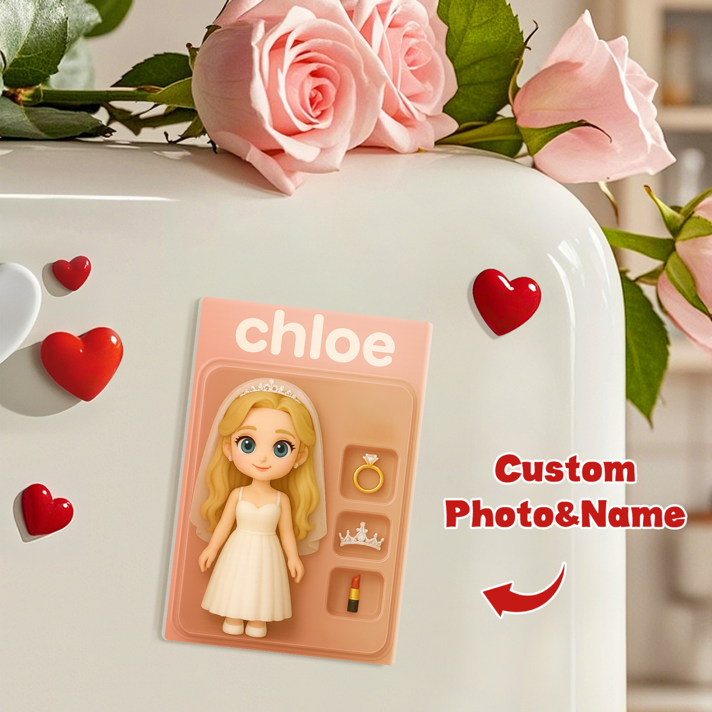 Full Body Custom 3D Effect Action Figure Pack Packaging Toy Box Style Art Gift Personalized Acrylic Fridge Magnets Couple's Gifts Wedding Gifts - MyPhotoSocks