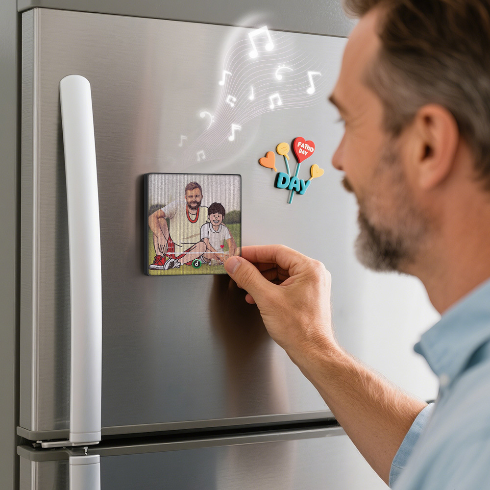 Custom Cartoon Characters Photo Lenticular Music Fridge Magnet Fun Gift - MyPhotoSocks