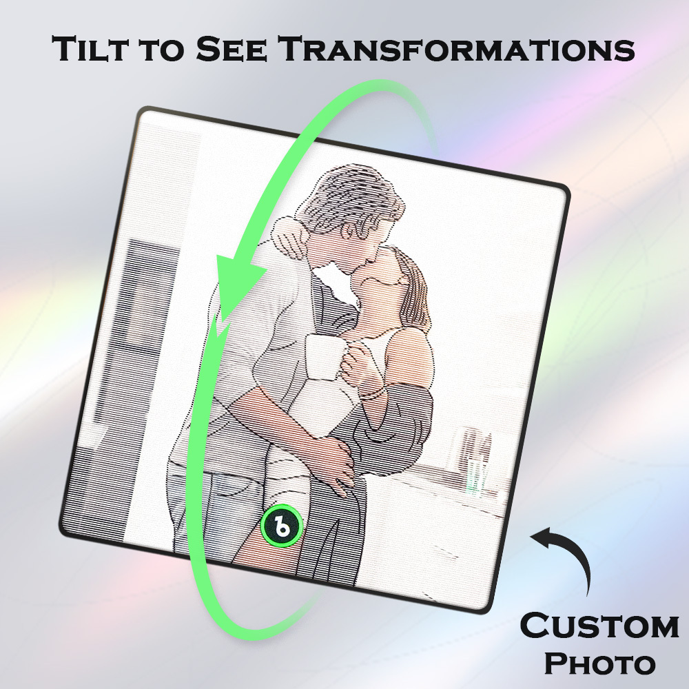 Custom Photo Music Fridge Magnet Line Drawing Photo Lenticular Gift - MyPhotoSocks