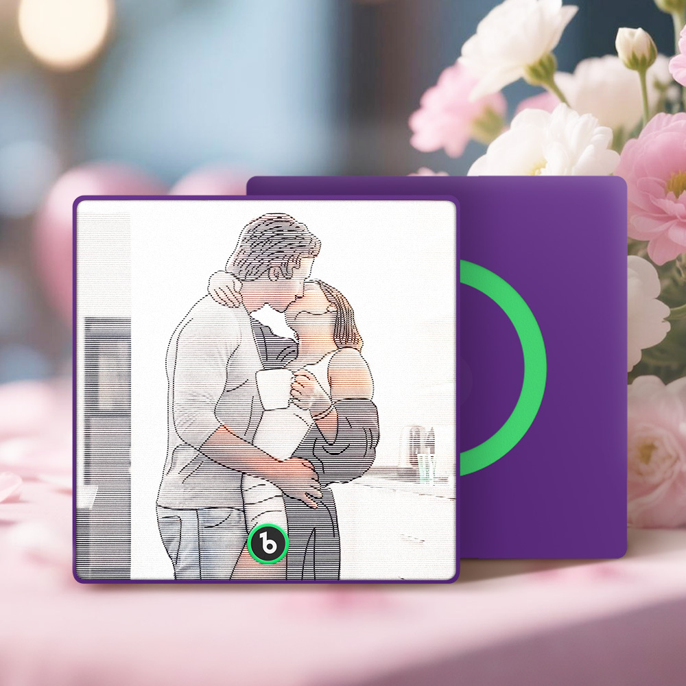 Custom Photo Music Fridge Magnet Line Drawing Photo Lenticular Gift - MyPhotoSocks