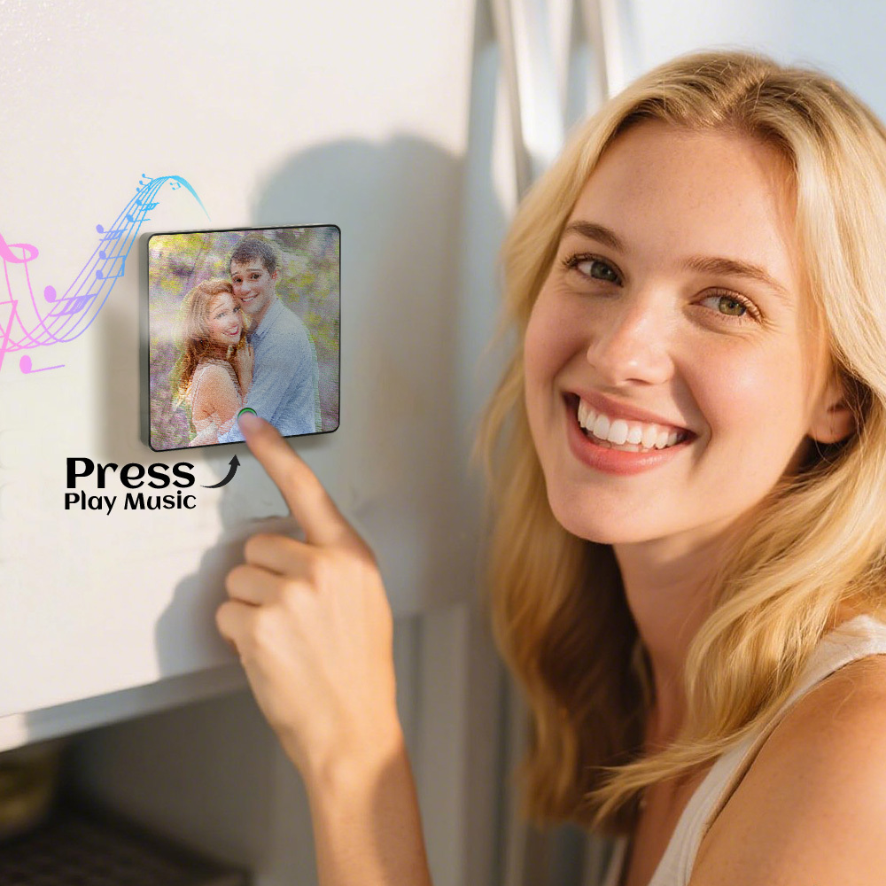 Custom Disney Lenticular Music Fridge Magnet Personalized Portrait Song Playback Gift - MyPhotoSocks