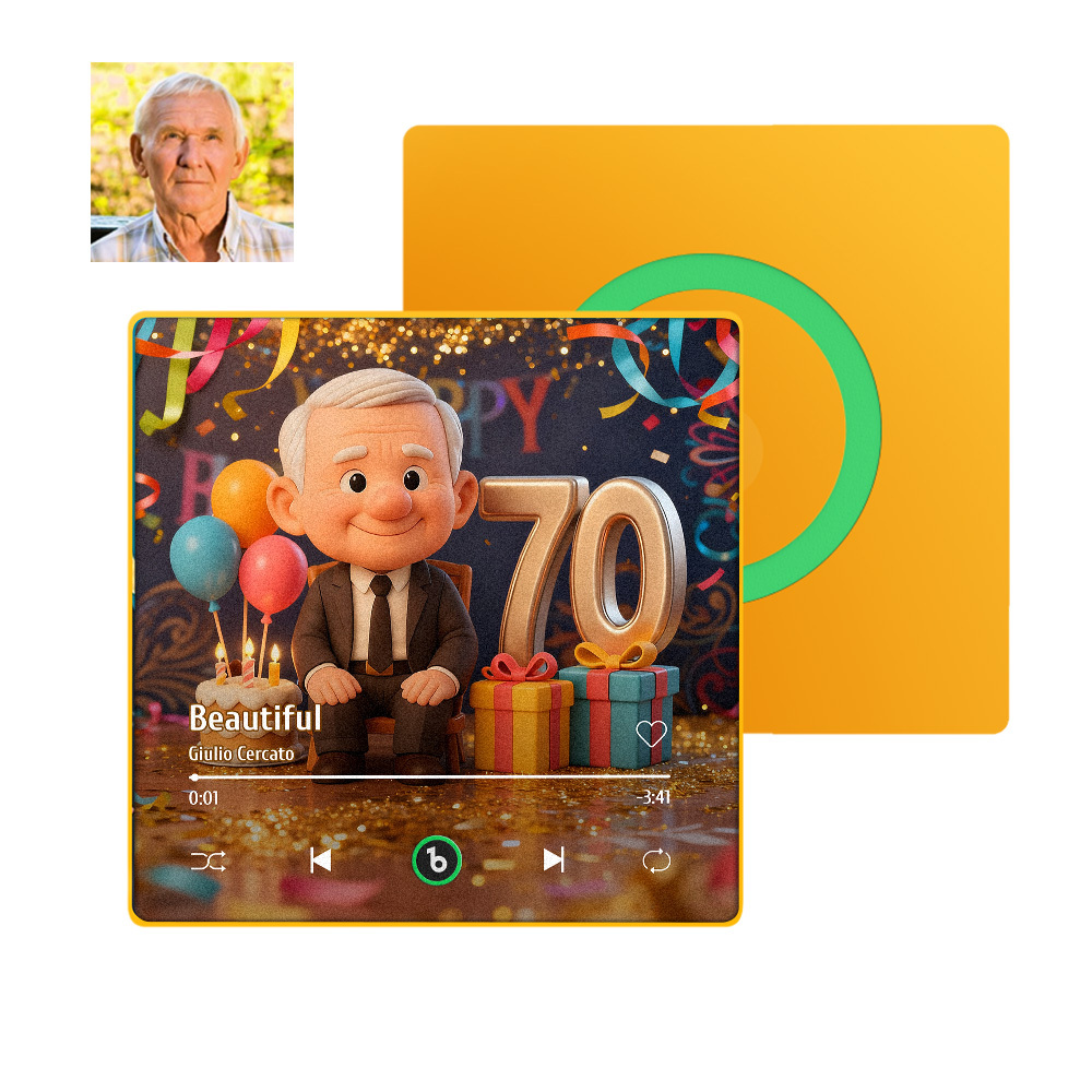 Custom Men`s Birthday Gifts Cartoon Music Fridge Magnet - MyPhotoSocks