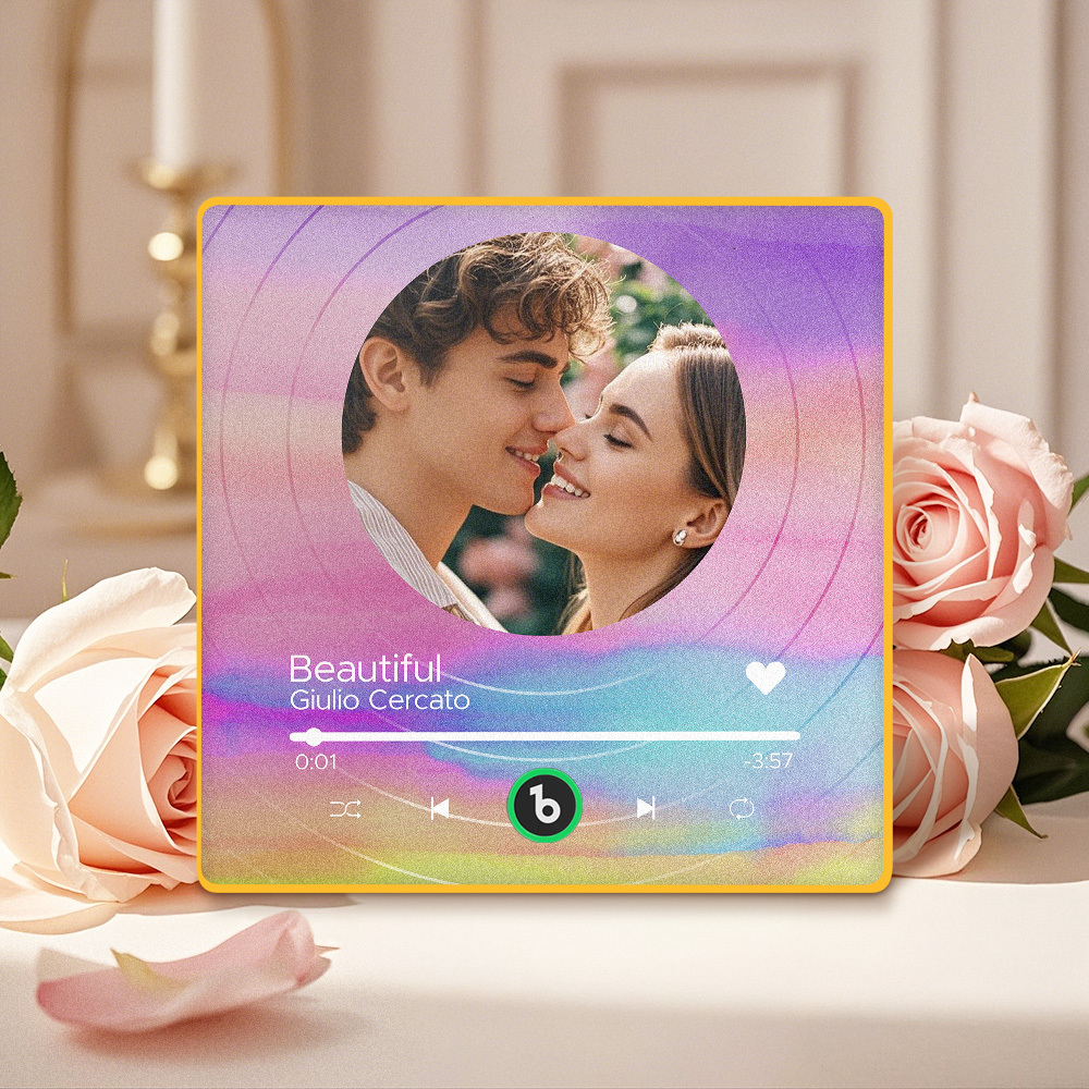 Custom Music Fridge Magnets Vinyl Records Colorful Frame Album Fridge Magnet Can Play Songs Gift