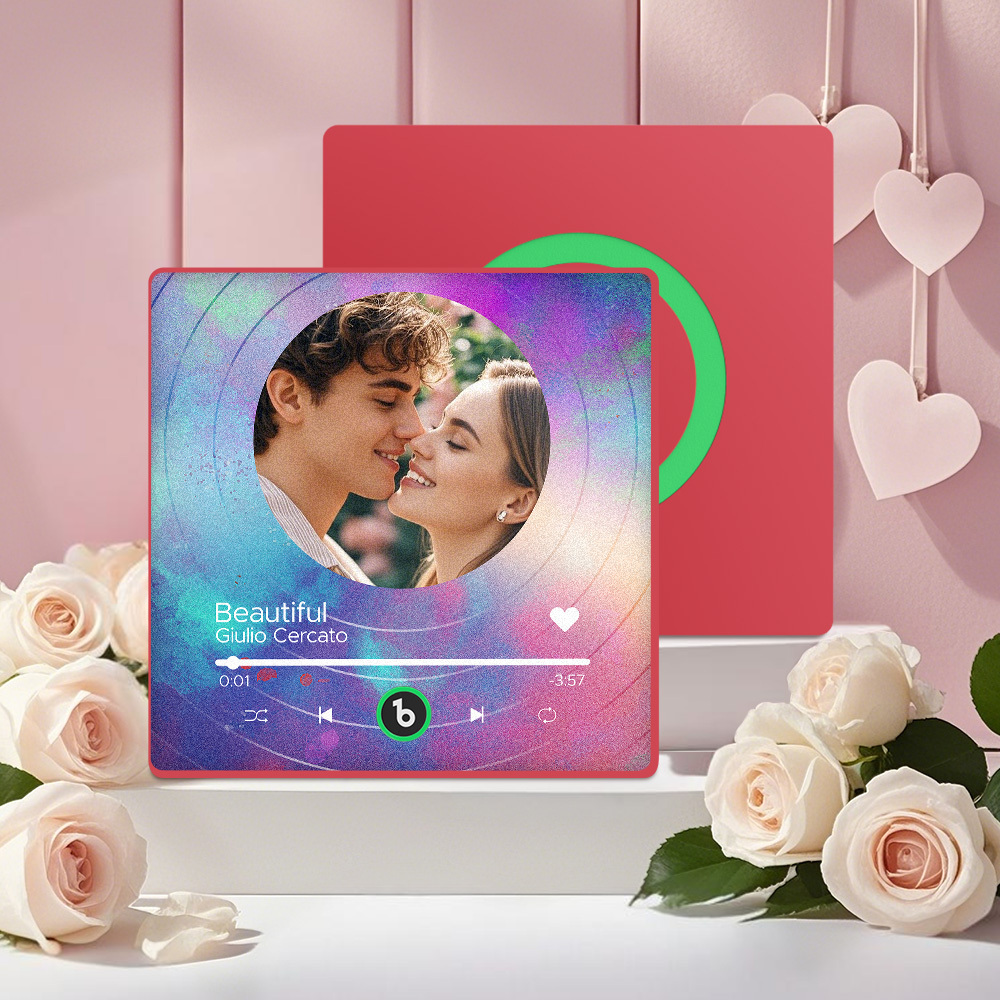 Custom Music Fridge Magnets Vinyl Records Colorful Frame Album Fridge Magnet Can Play Songs Gift