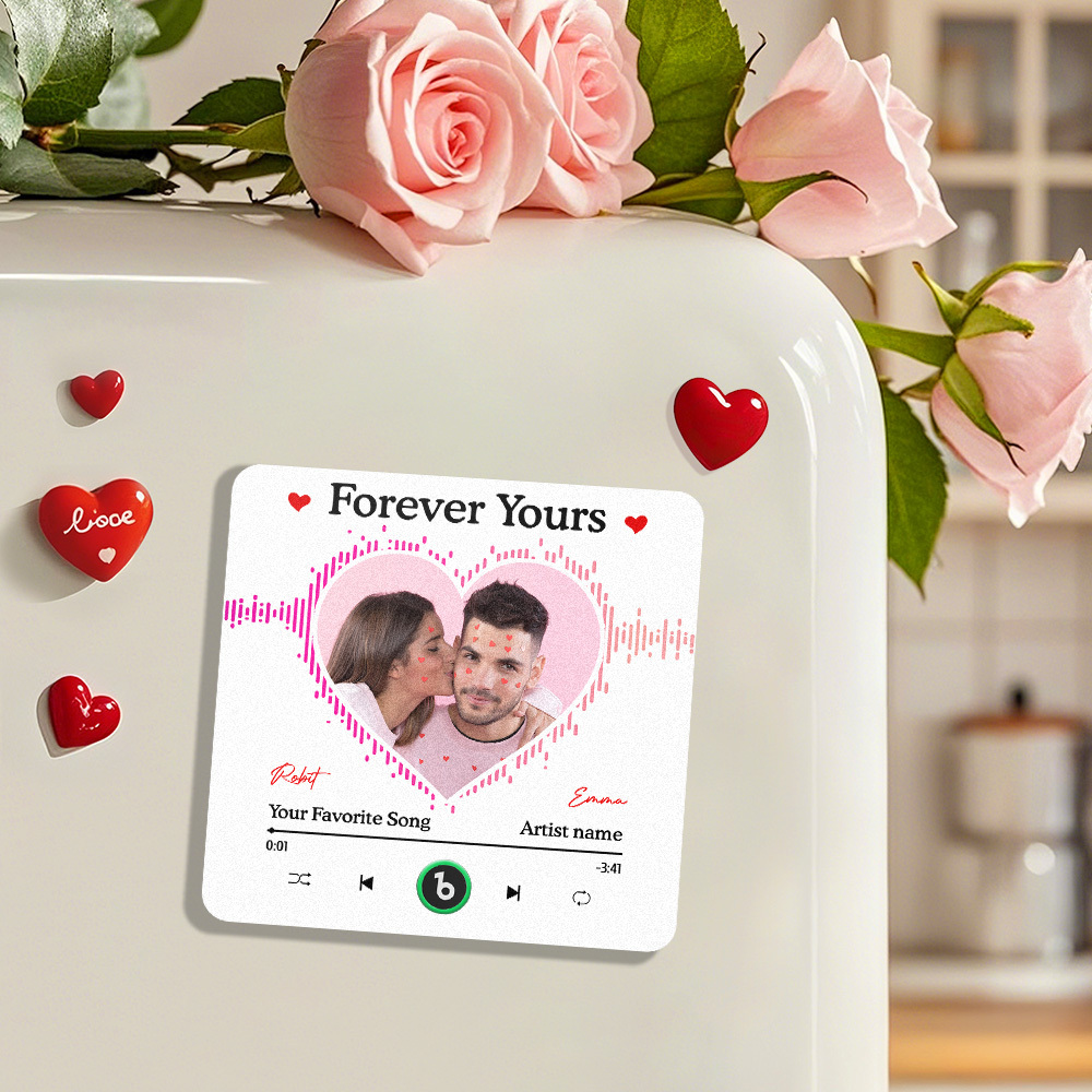 Custom We Are Together Even When We're Apart Fridge Magnet Music Can Be Played Without Cell Phone Music Personalized Name and Photo Bluetooth Fridge Magnet - MyPhotoSocks