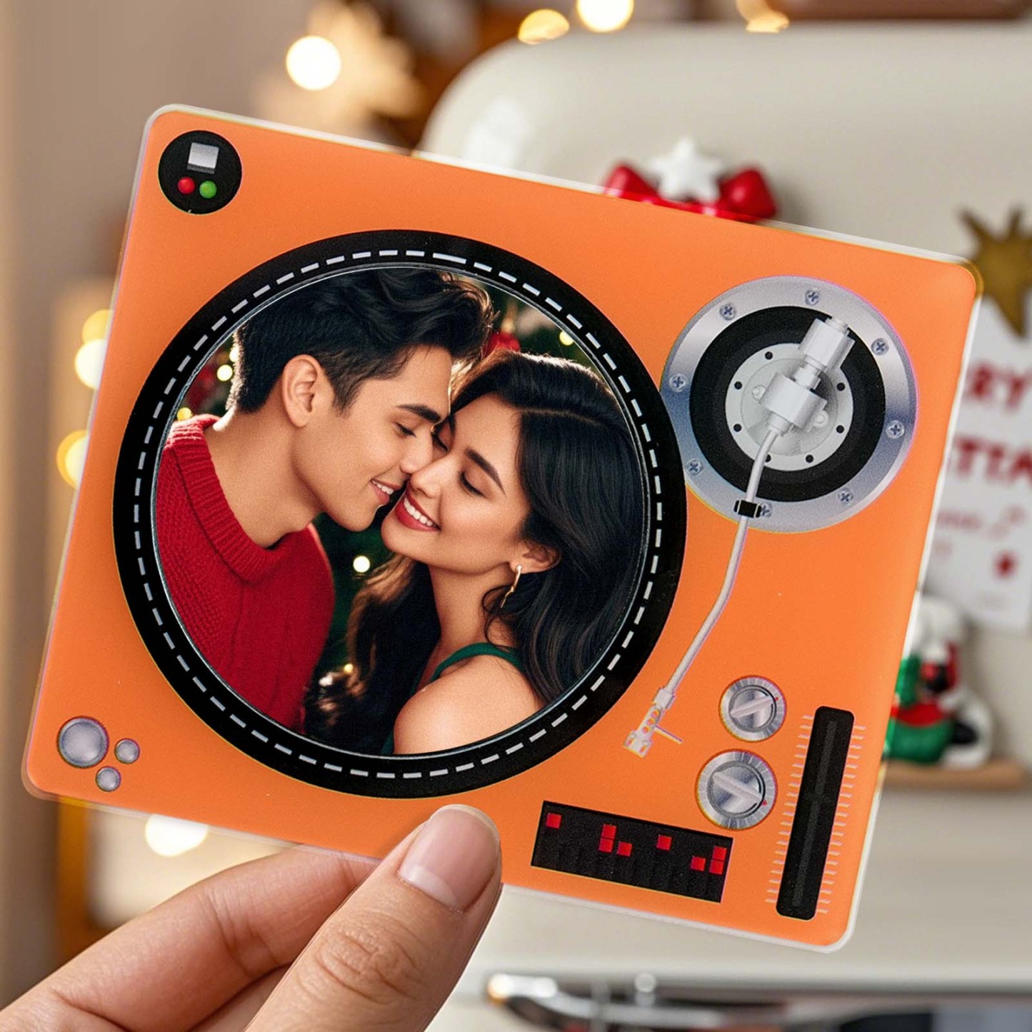 Custom Rotating Double Layer Acrylic Nfc Fridge Magnets With  Photos And Songs Magnetic Fridge Magnets - MyPhotoSocks