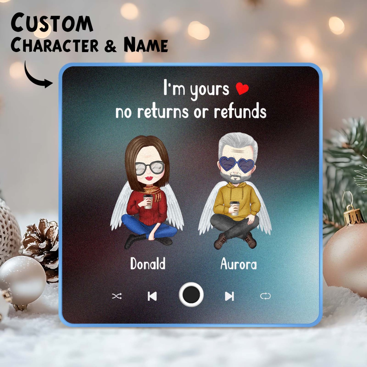 Custom Cartoon Character and Name Fridge Magnet Custom Album Music Fridge Magnet Photo Personalized Phone Music Fridge Magnet Pro You & Me We Got This - MyPhotoSocks