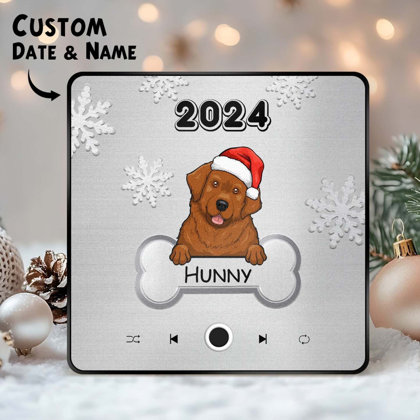 Personalized Music Fridge Magnet Custom Pet Dog Merry Christmas Custom Music Magnets Can Play Songs Christmas Gift Pet Lovers Gifts - MyPhotoSocks