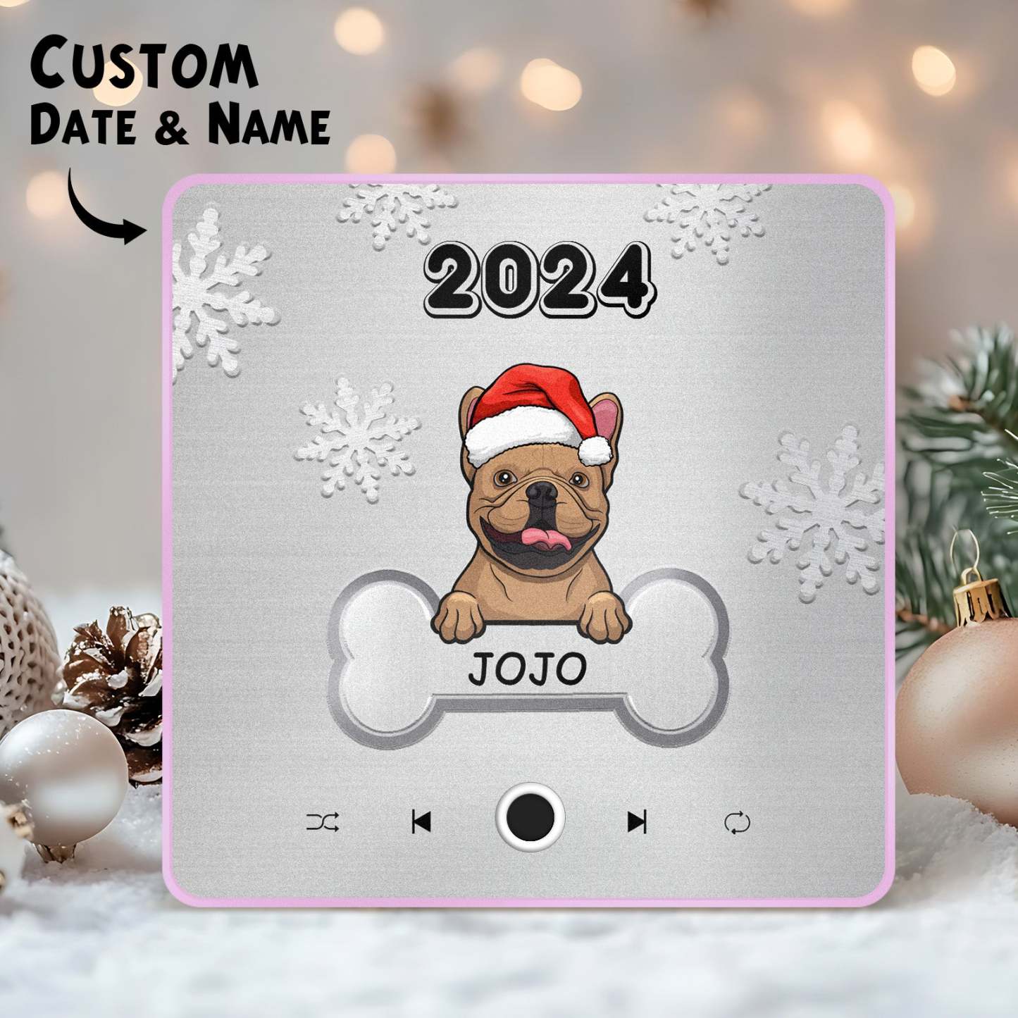Personalized Music Fridge Magnet Custom Pet Dog Merry Christmas Custom Music Magnets Can Play Songs Christmas Gift Pet Lovers Gifts - MyPhotoSocks
