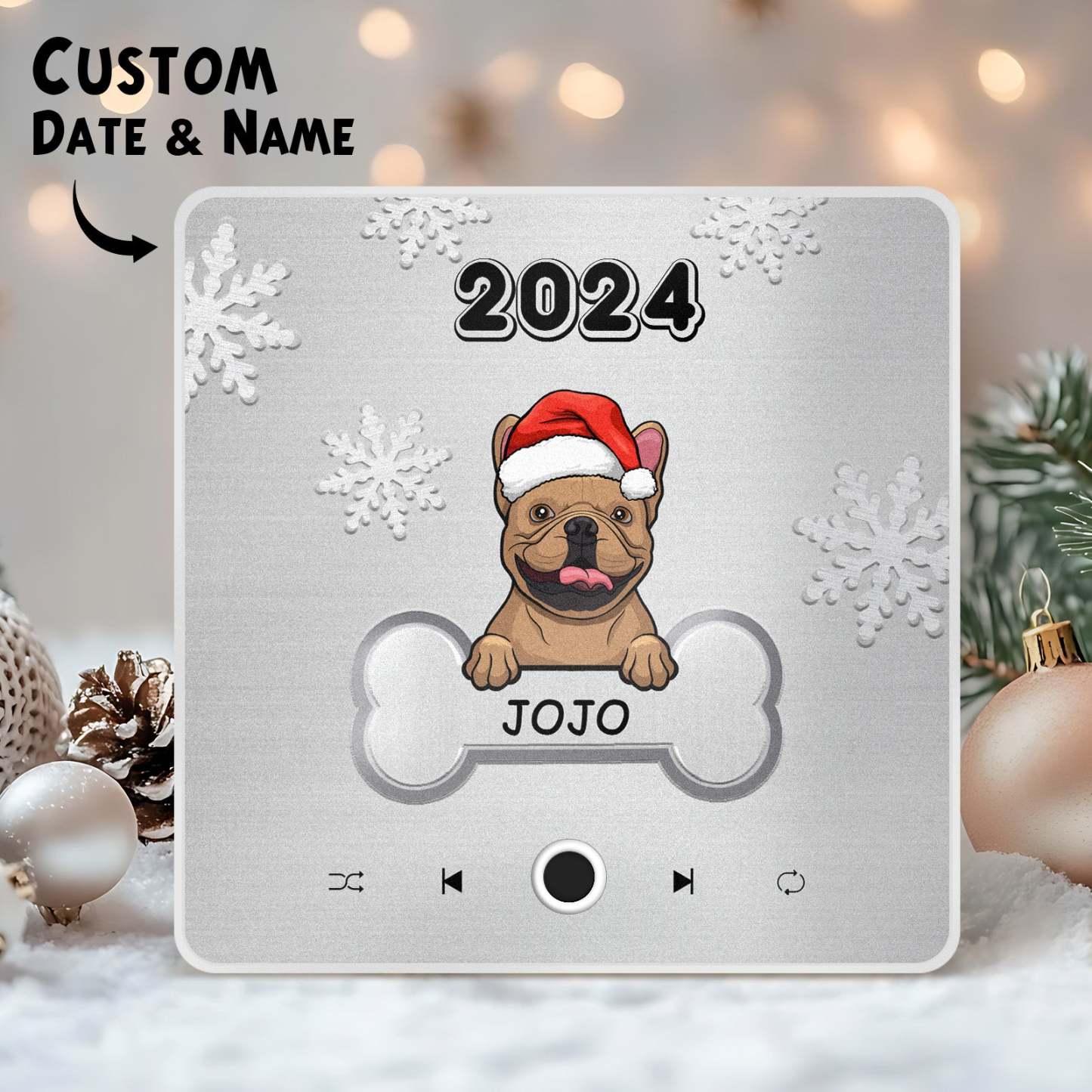 Personalized Music Fridge Magnet Custom Pet Dog Merry Christmas Custom Music Magnets Can Play Songs Christmas Gift Pet Lovers Gifts - MyPhotoSocks