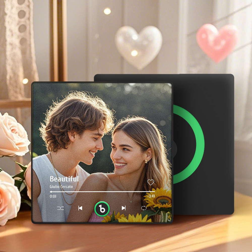 Personalized Music Fridge Magnet Valentine Gift Colorful Frame Album Fridge Magnet Music Wall Photo Sticker Music Movement That Can Be Played Gift for Couple