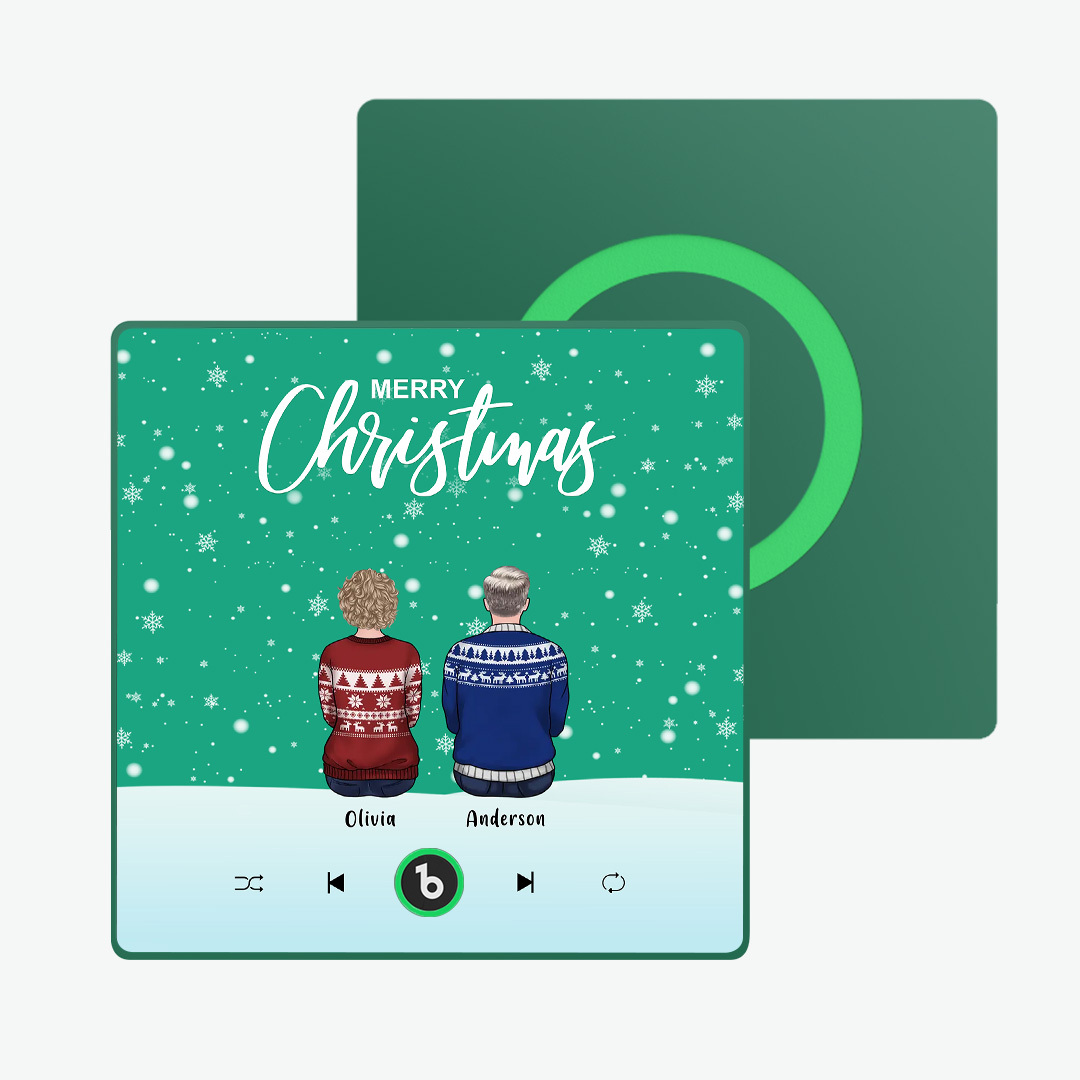 Custom Music Fridge Magnet Colorful Frame Album Fridge Magnet Music Wall Photo Sticker Custom Family Portrait Merry Christmas Can Play Songs Christmas Gift - MyPhotoSocks