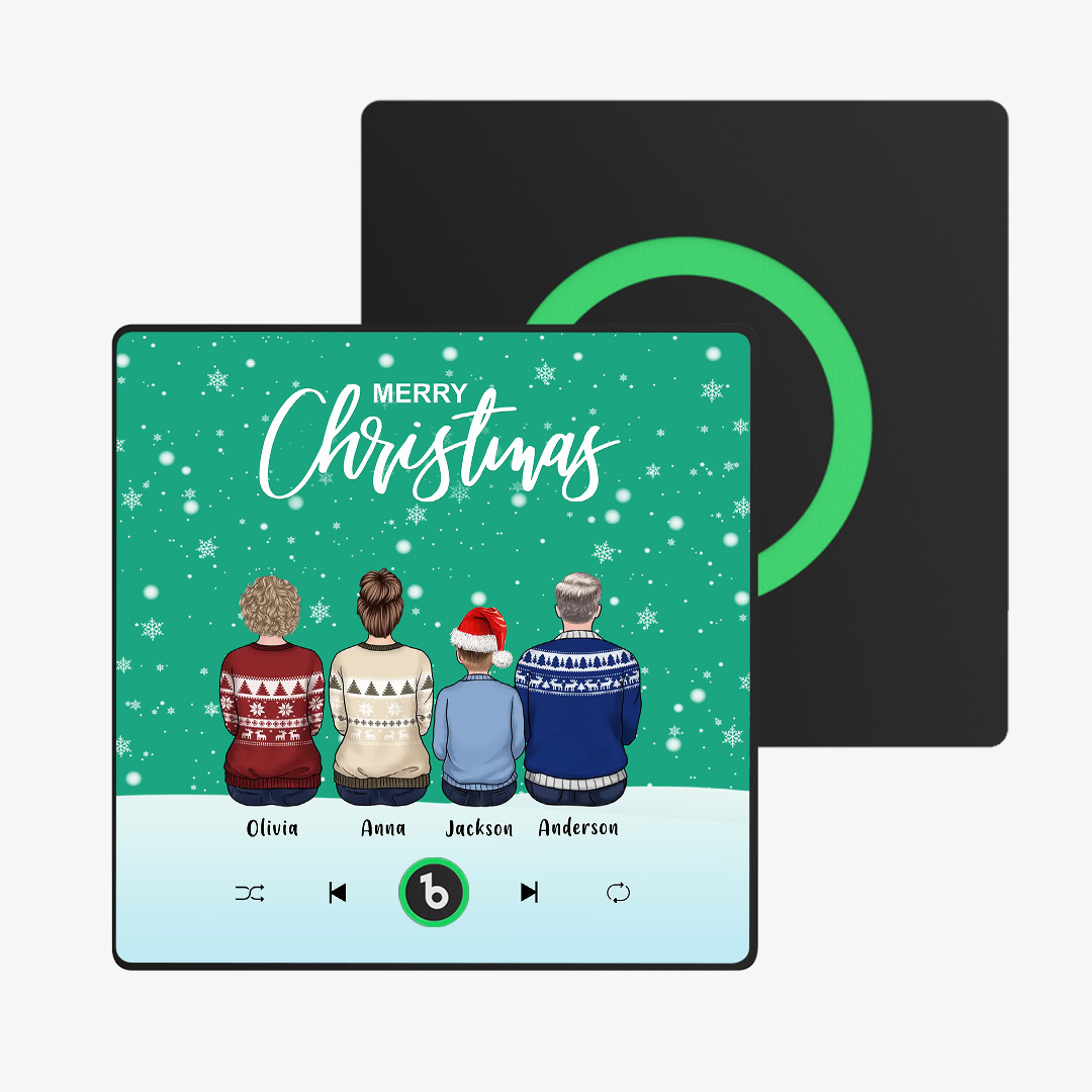 Custom Music Fridge Magnet Colorful Frame Album Fridge Magnet Music Wall Photo Sticker Custom Family Portrait Merry Christmas Can Play Songs Christmas Gift - MyPhotoSocks