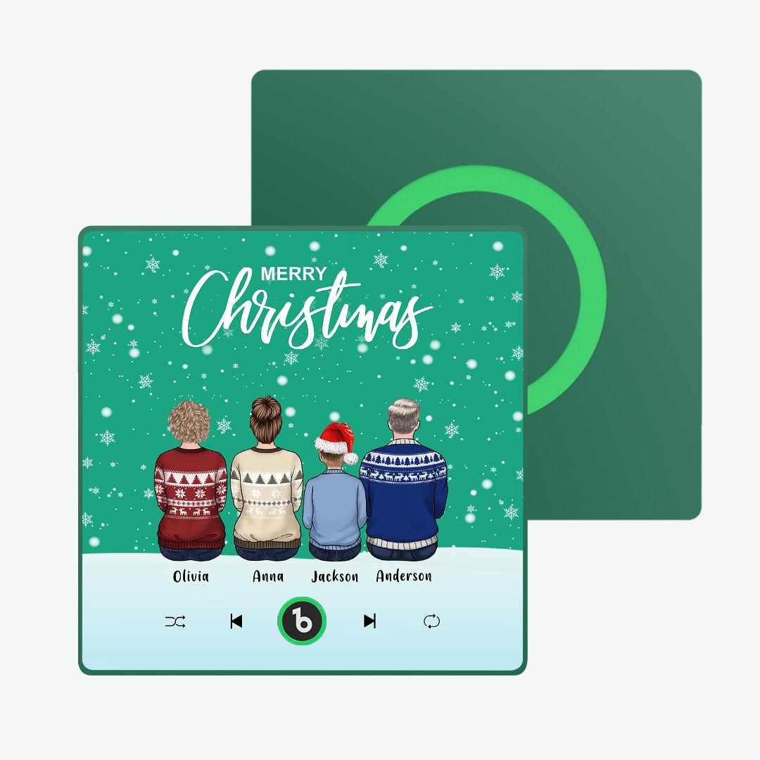 Custom Music Fridge Magnet Colorful Frame Album Fridge Magnet Music Wall Photo Sticker Custom Family Portrait Merry Christmas Can Play Songs Christmas Gift - MyPhotoSocks