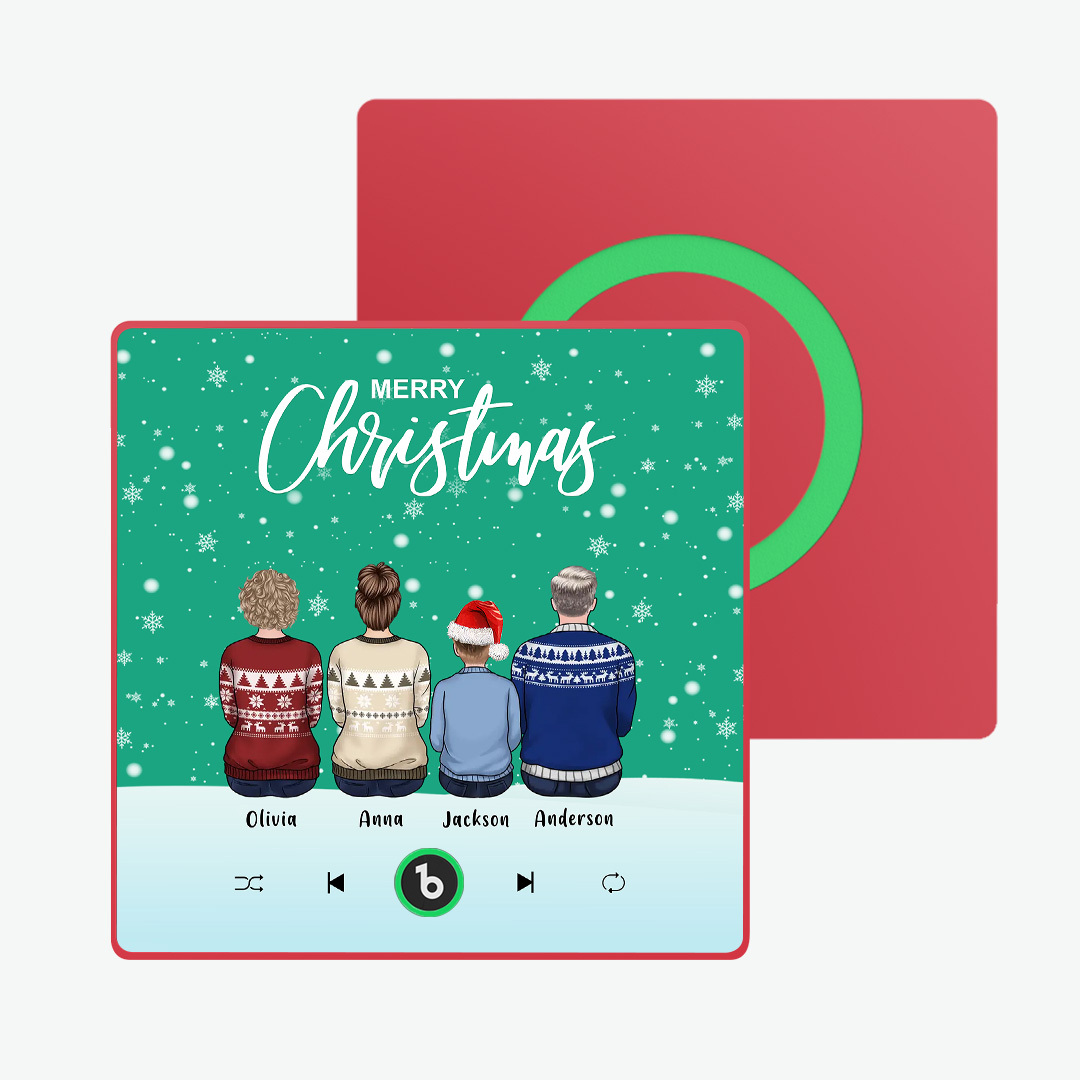 Custom Music Fridge Magnet Colorful Frame Album Fridge Magnet Music Wall Photo Sticker Custom Family Portrait Merry Christmas Can Play Songs Christmas Gift - MyPhotoSocks