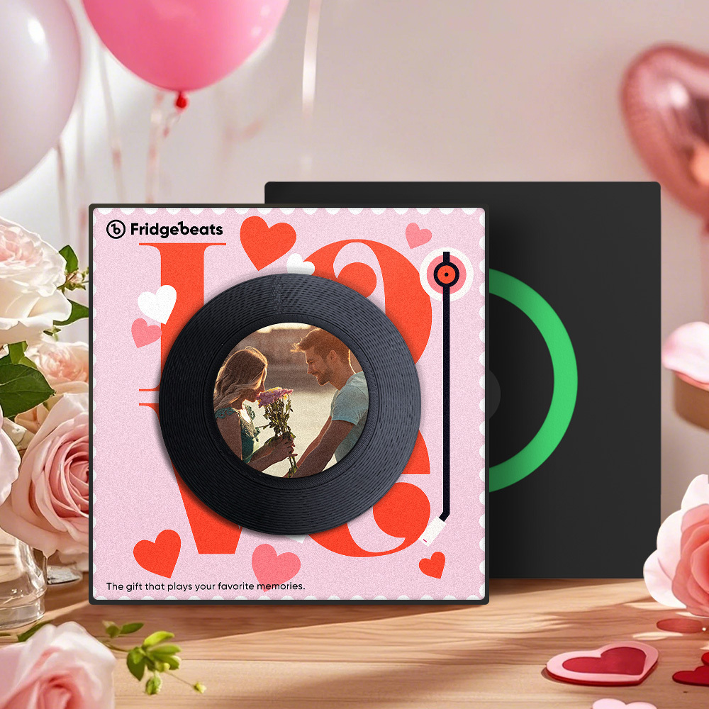 Custom Music And Photo Fridge Magnet for Couple Supports NFC Functionality LOVE