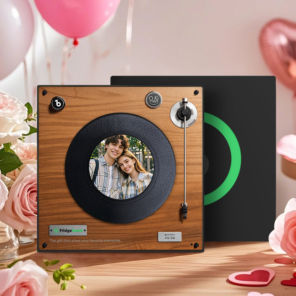 Custom Music And Photo Fridge Magnet Personalized Vintage Record Fridge Magnet Valentine's Gift