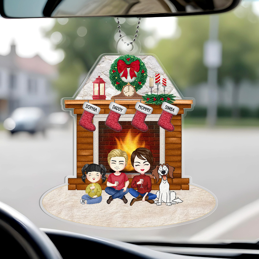 Personalized Family Cartoon Christmas Ornaments Custom Christmas Gifts with Names and Cartoon Characters - MyPhotoSocks