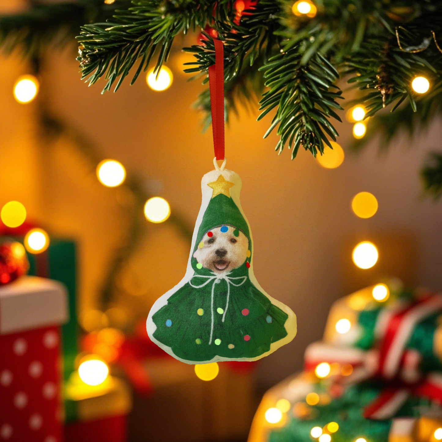 Personalized Photo Christmas Tree Ornament Christmas Decorate Gift for Family for Pet Lover