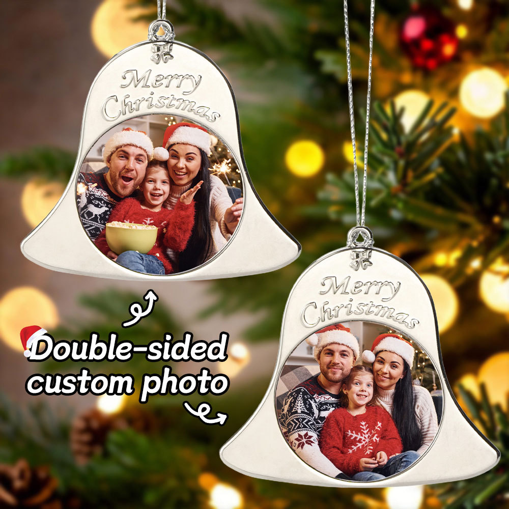 Personalized Photo Christmas Bell Ornaments Photo Decorations for Christmas Gifts