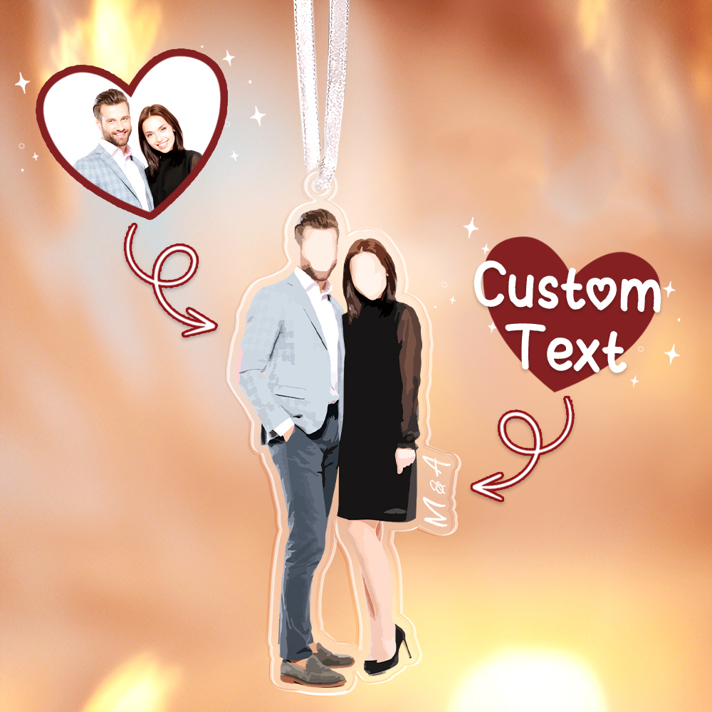Personalized Photo Anime Acrylic Car Hanging Ornament Valentine's Day Gift