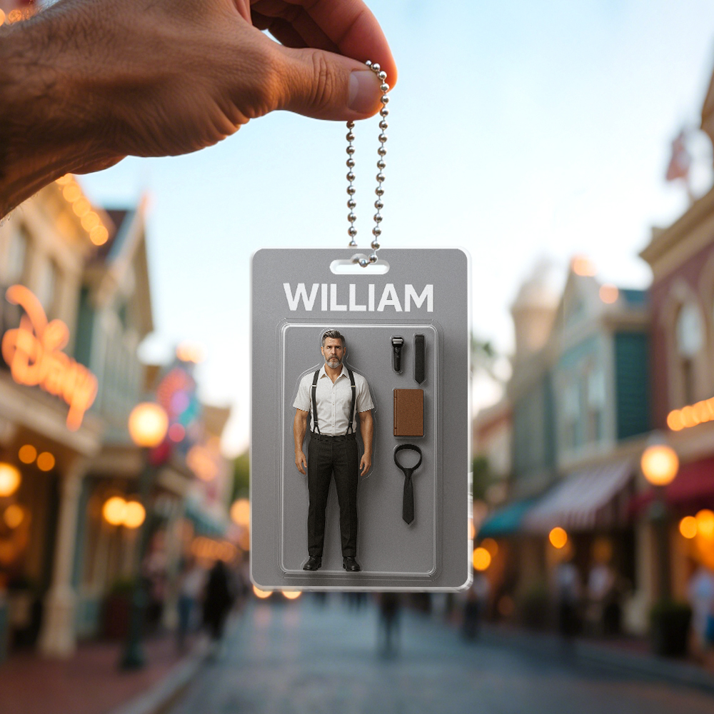 Fully Body Customizable Action Figure Pack Packaging Toy Box Style Art Gift Personalized Acrylic Car Hanger Gift for Him