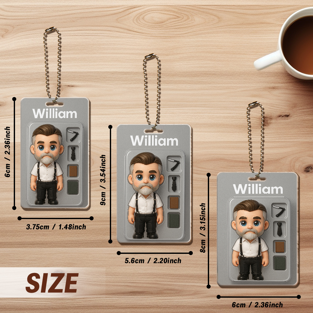 Fully Body Customizable Action Figure Pack Packaging Toy Box Style Art Gift Personalized Acrylic Car Hanger Gift for Him