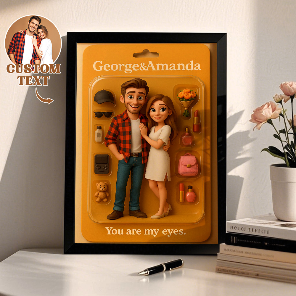 Custom Starter Pack Portrait, Personalized Portrait 3D Blister Toy Art, Custom Action Figure - MyPhotoSocks