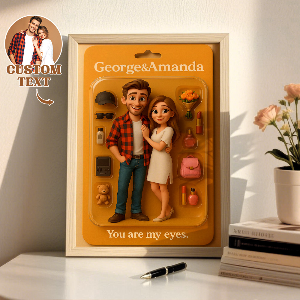 Custom Starter Pack Portrait, Personalized Portrait 3D Blister Toy Art, Custom Action Figure - MyPhotoSocks
