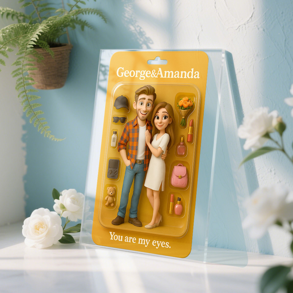 Custom Starter Pack Portrait, Personalized Portrait 3D Blister Toy Art, Custom Action Figure - MyPhotoSocks