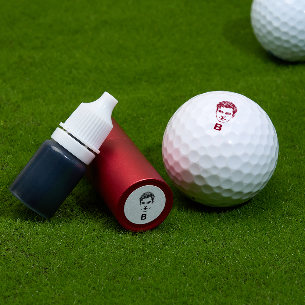 Father's Day Gift Personalized Photo Golf Ball Stamp with Metal Storage Box for Golf Player