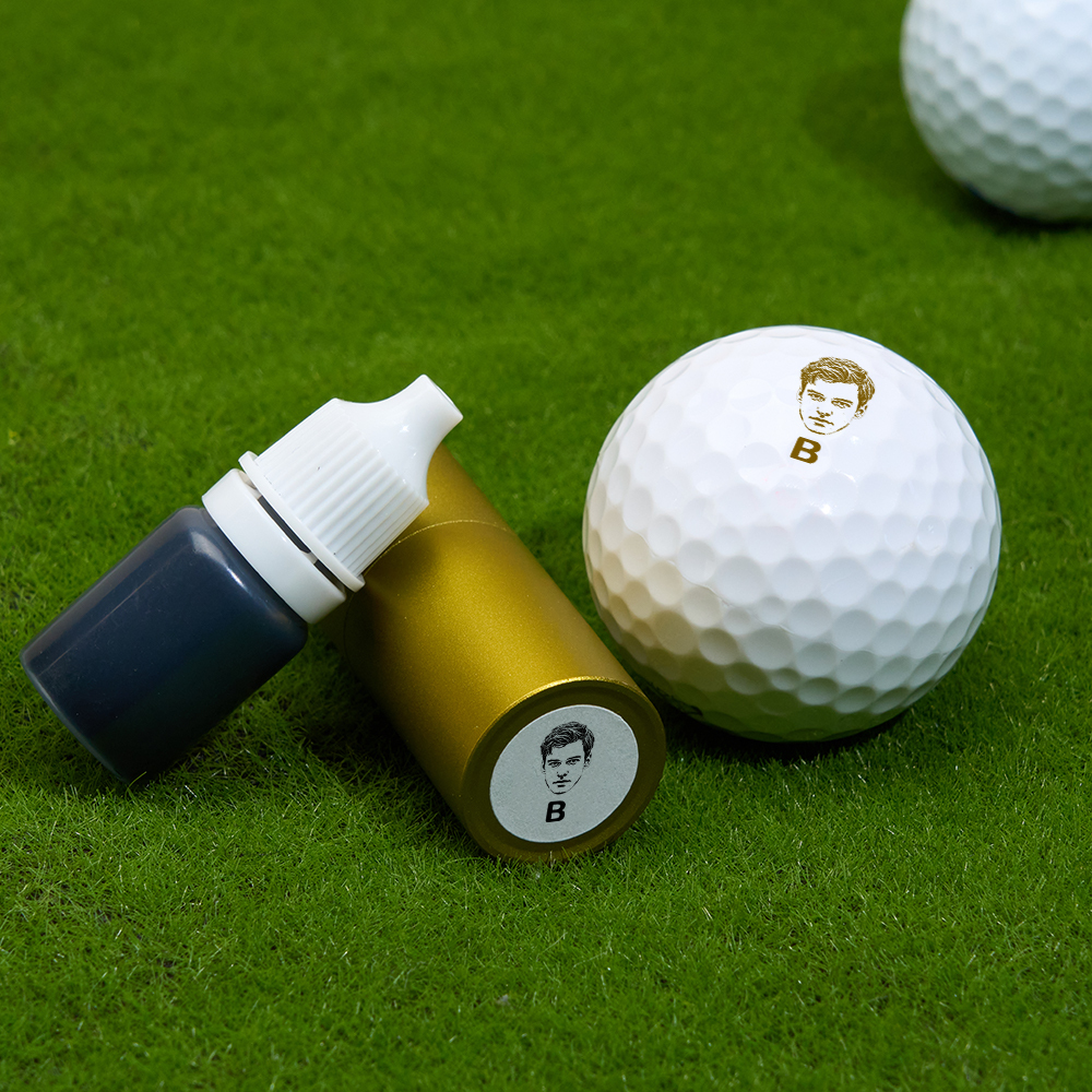 Father's Day Gift Personalized Photo Golf Ball Stamp with Metal Storage Box for Golf Player