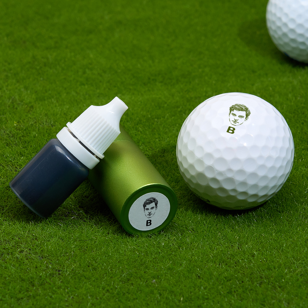 Father's Day Gift Personalized Photo Golf Ball Stamp with Metal Storage Box for Golf Player