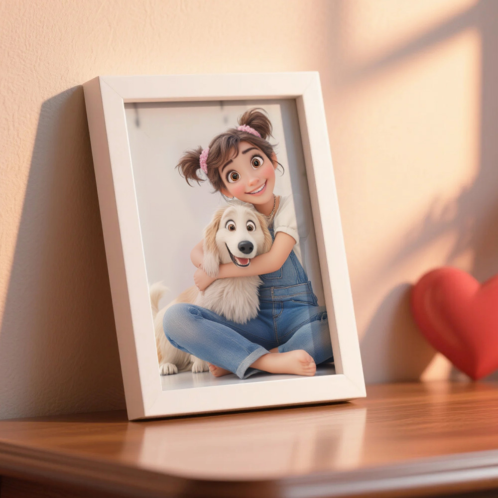 Custom American Cartoon Portrait Personalized  Style Photo Family Gift Portrait Couple Style Print