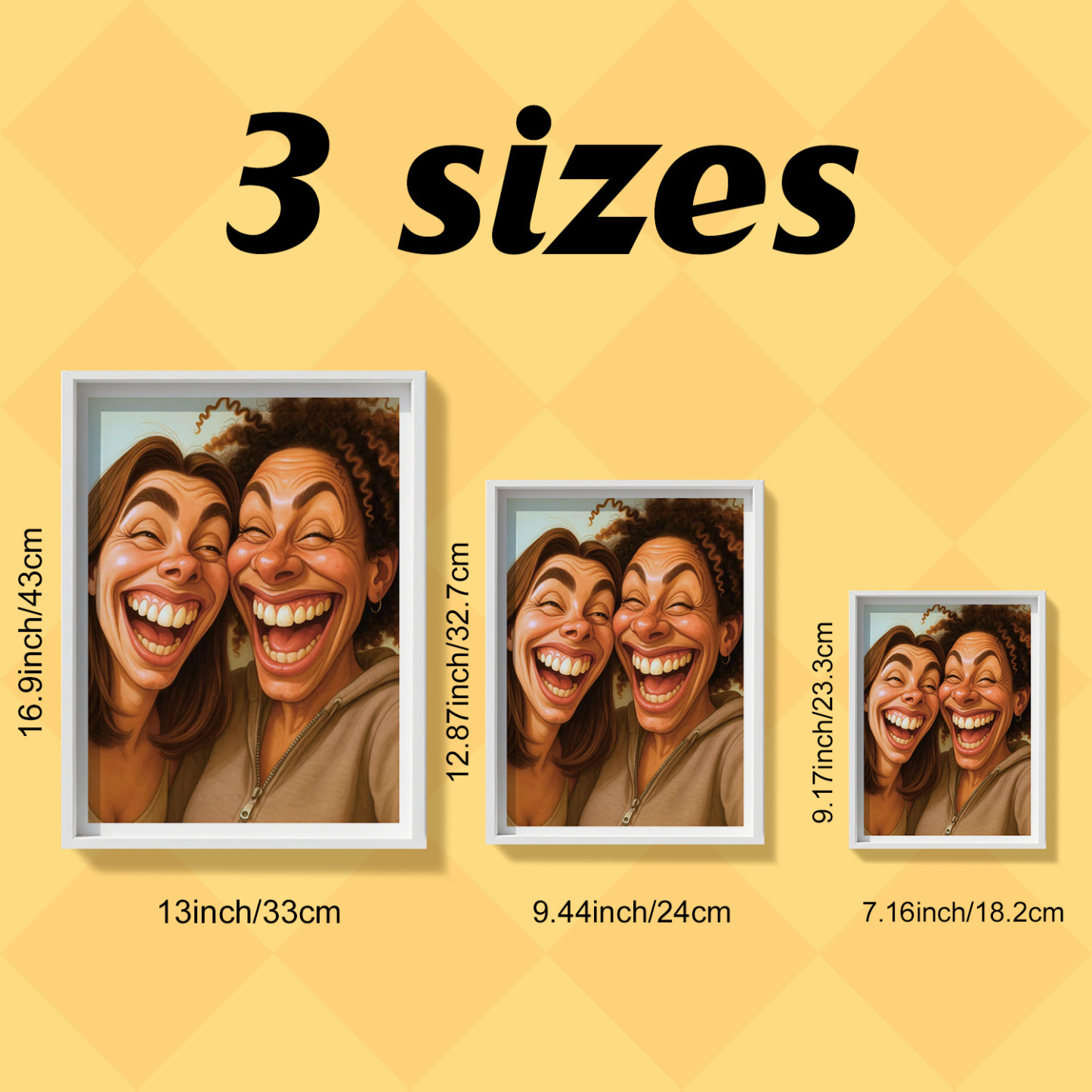 Custom Funny Caricature Portrait Frame Transform Your Photo into Hilarious Art Gift - GiftlabUS