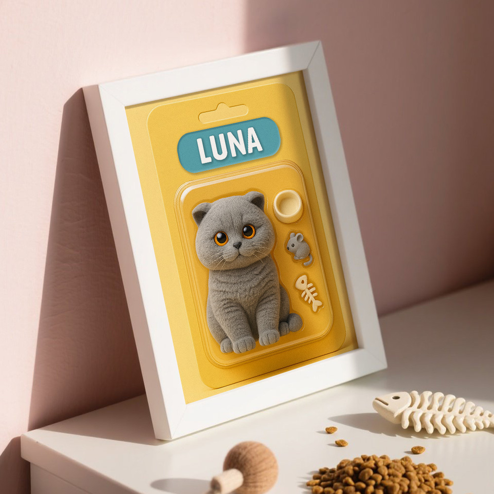 Custom Pet Photo Cartoon Wooden Frame Decorations Cute Decor Plaque Gifts