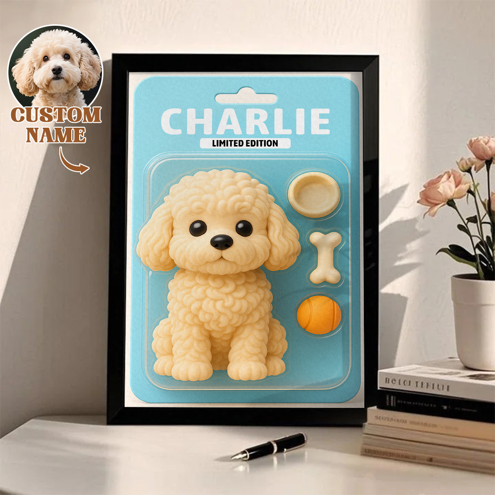 Custom Pet Photo Cartoon Wooden Frame Decorations Cute Decor Plaque Gifts