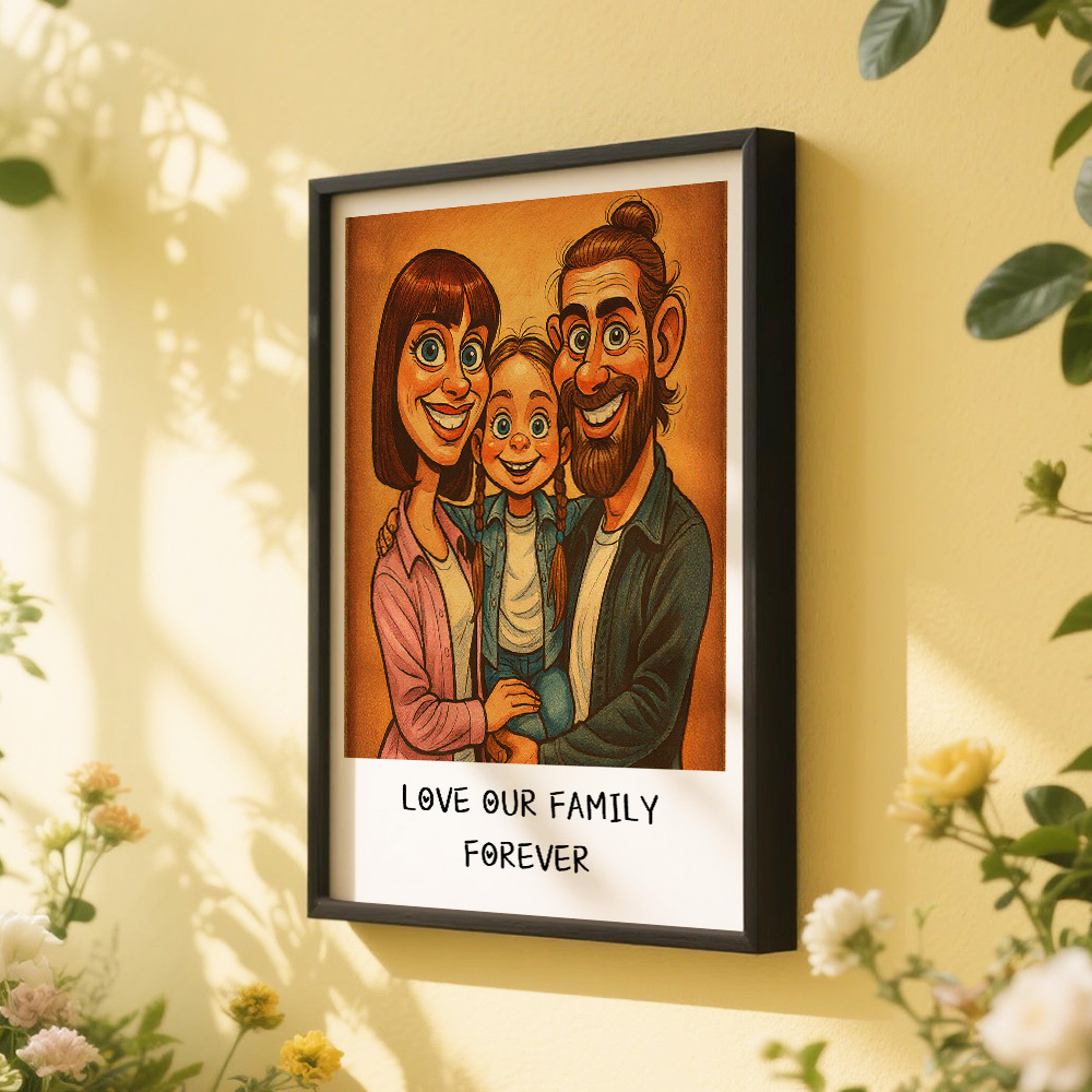 Custom Funny Caricature Portrait Frame Transform Your Photo into Hilarious Art Gift - GiftlabUS