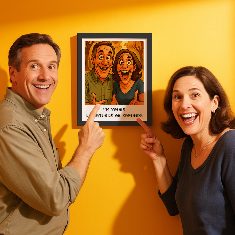 Custom Funny Caricature Portrait Frame Transform Your Photo into Hilarious Art Gift - GiftlabUS