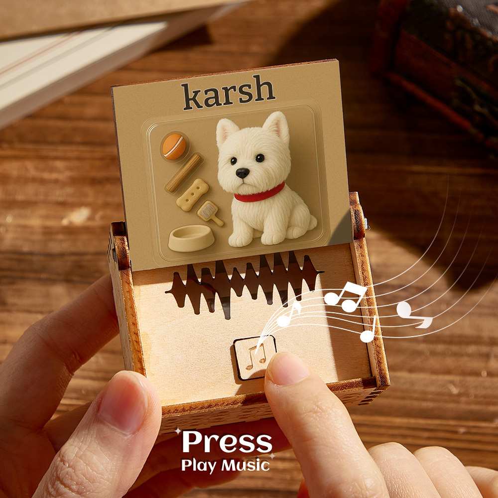 Custom Digital Music Box Any song Tune or Voice Personalized Anime Photo Wooden Photo Music Box with Text Anniversary Gifts