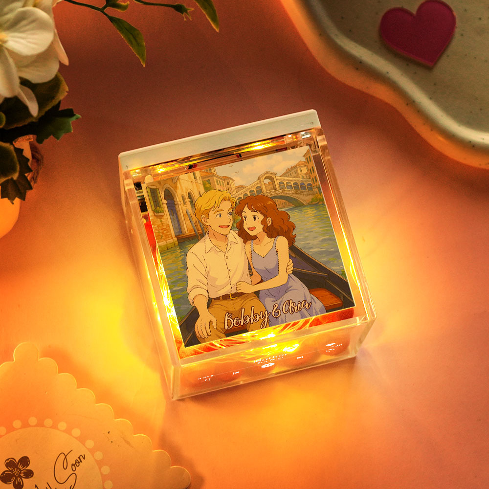 Custom Mini Vinyl Record Player Anime Photo Automatic Music Player Personalized Gifr For Lover