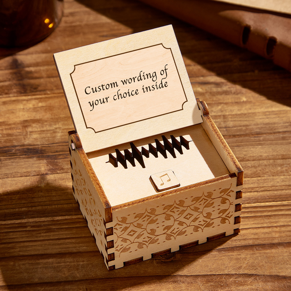 Personalized Digital Music Box Any song Tune or Voice Custom Photo Wooden Photo Music Box with Text Anniversary Gifts