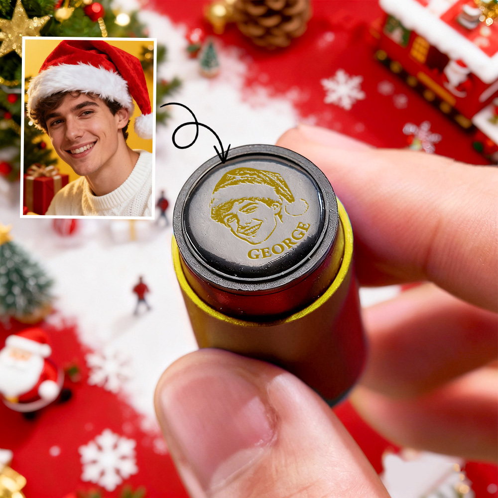 Christmas Gift Personalized Photo Golf Ball Stamp with Metal Storage Box for Golf Player