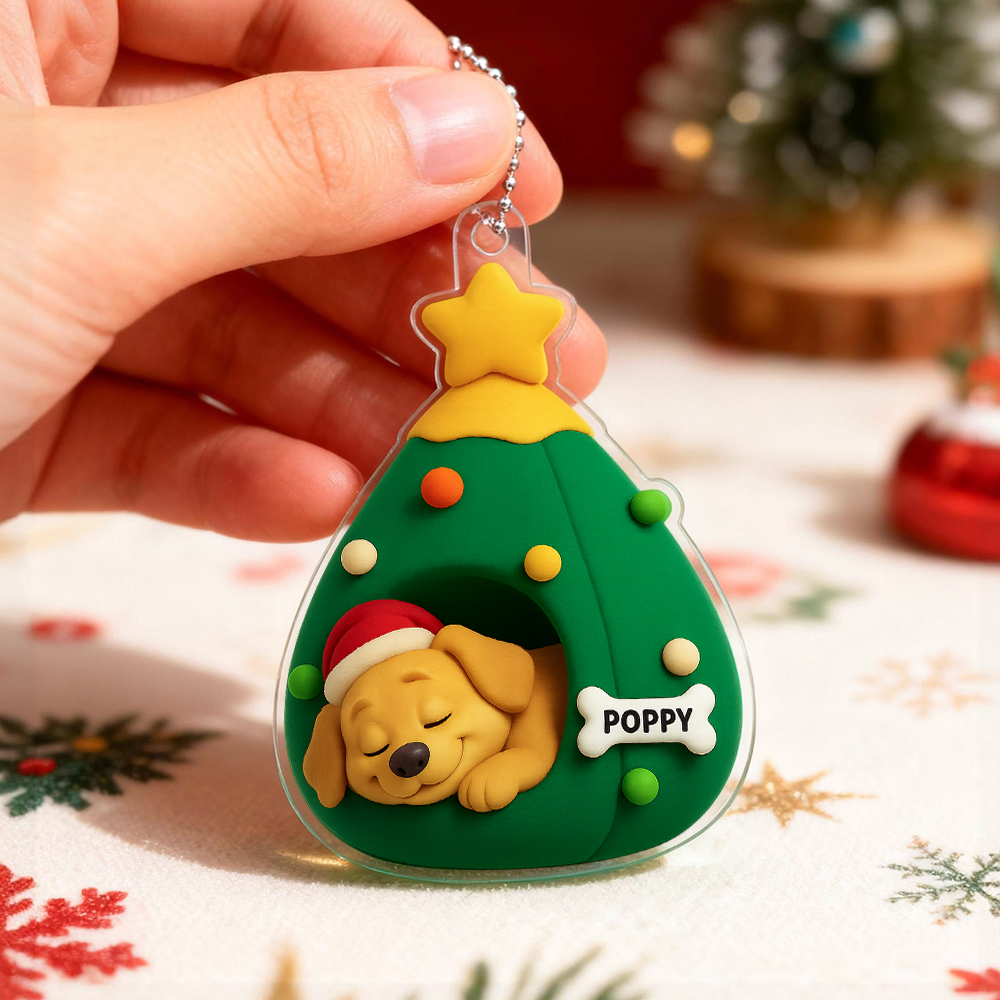 Custom Acrylic Car Hanger Pet Love In Stocking Christmas Gifts for Cute Pets Cats Xmas Lovely Gift In Memory of Your Pets Existence