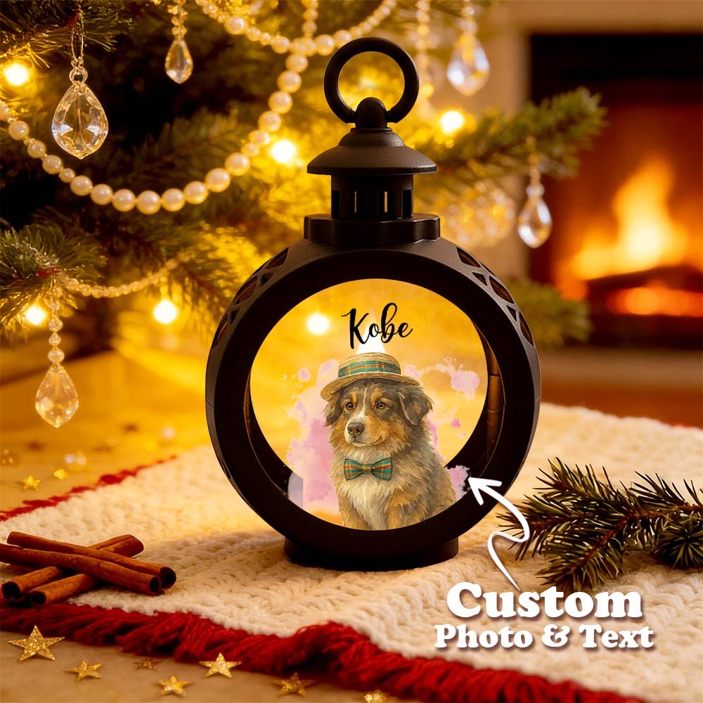Custom Pet Photo Multiple Effects Available Lantern Ornament Personalized Custom 3D Effect Christmas Lantern - MyPhotoSocks