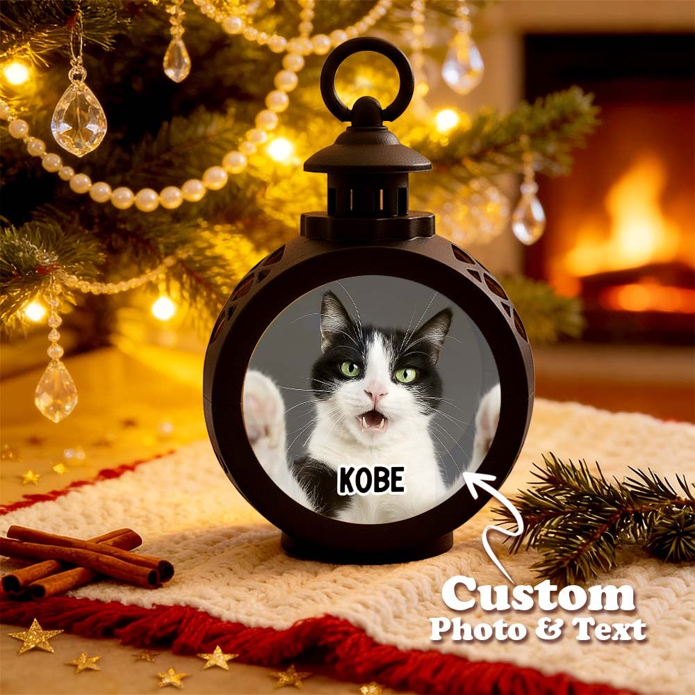 Custom Pet Photo Multiple Effects Available Lantern Ornament Personalized Custom 3D Effect Christmas Lantern - MyPhotoSocks