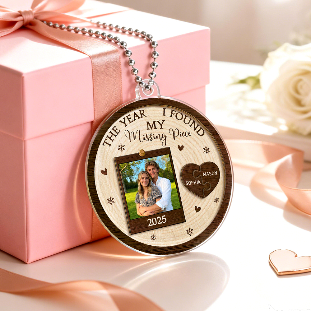 Personalized Photo Acrylic Couple Ornament Custom Valentine's Car Accessories For Him