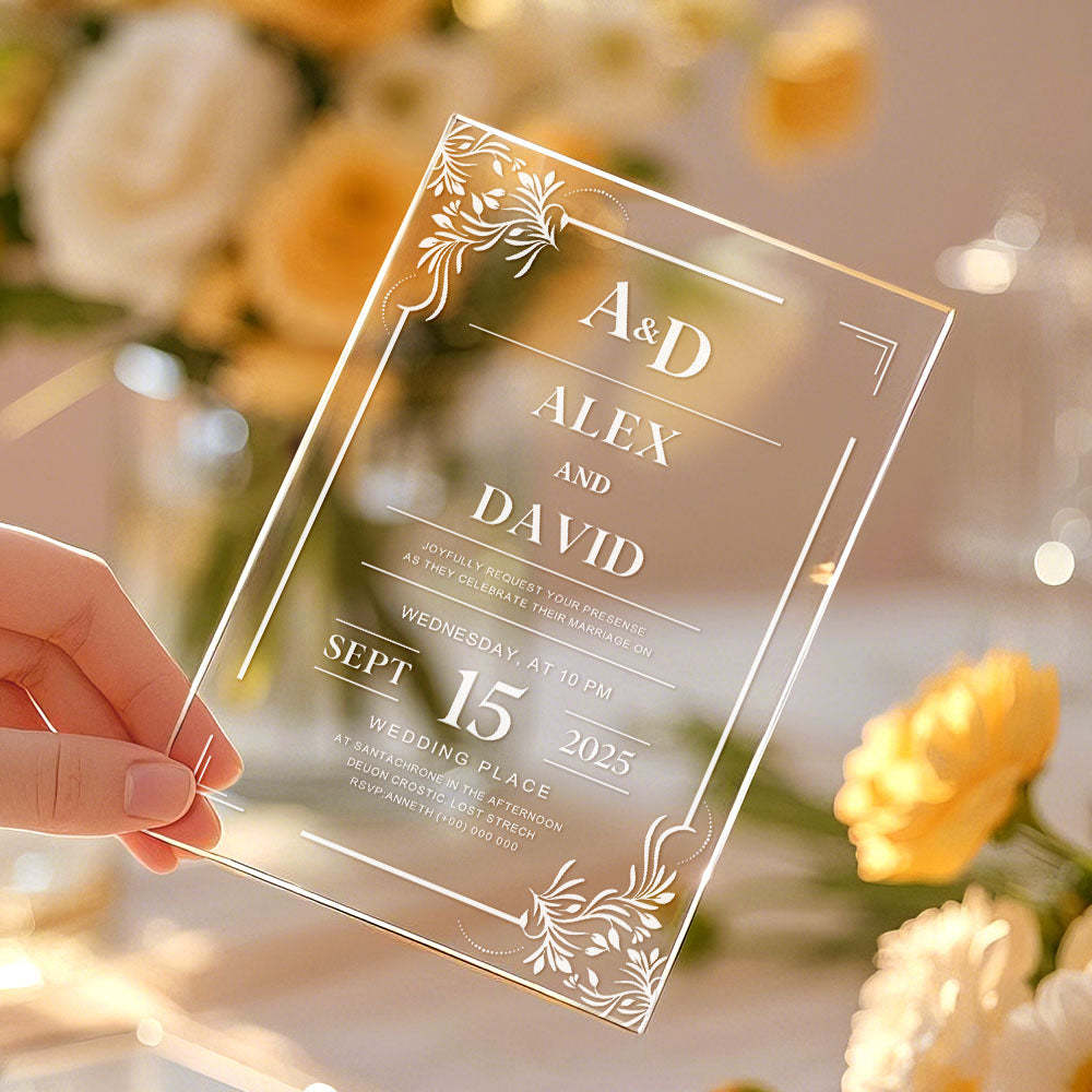 Personalized Acrylic Wedding Invitation Party Invitations - MyPhotoSocks