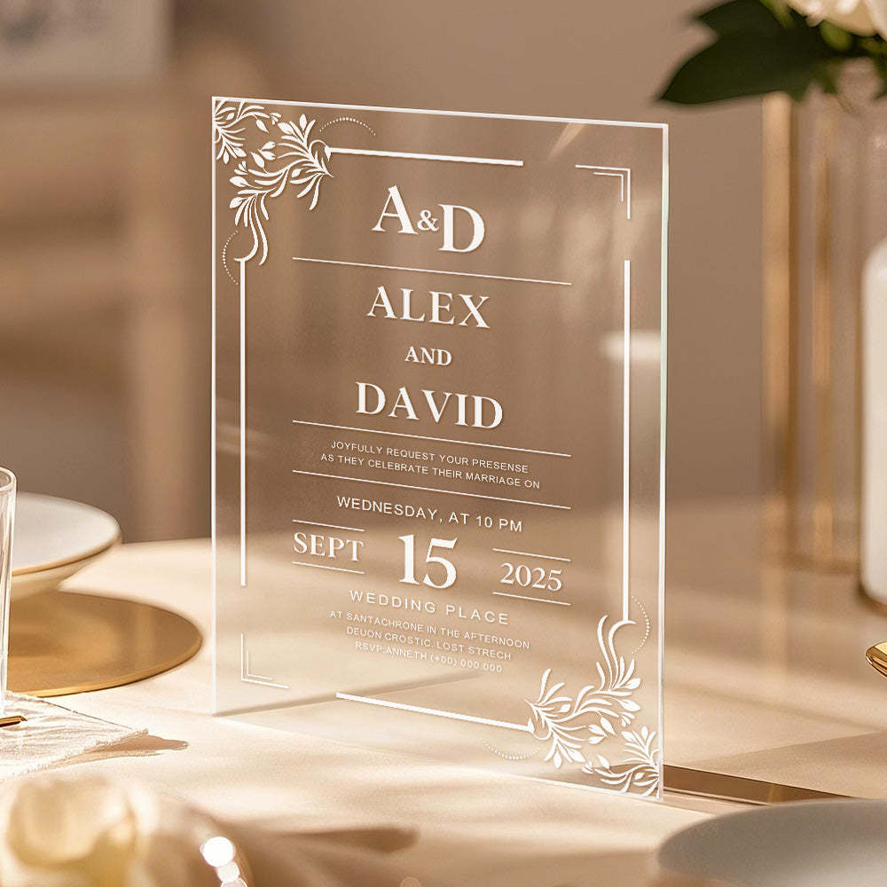 Personalized Acrylic Wedding Invitation Party Invitations - MyPhotoSocks