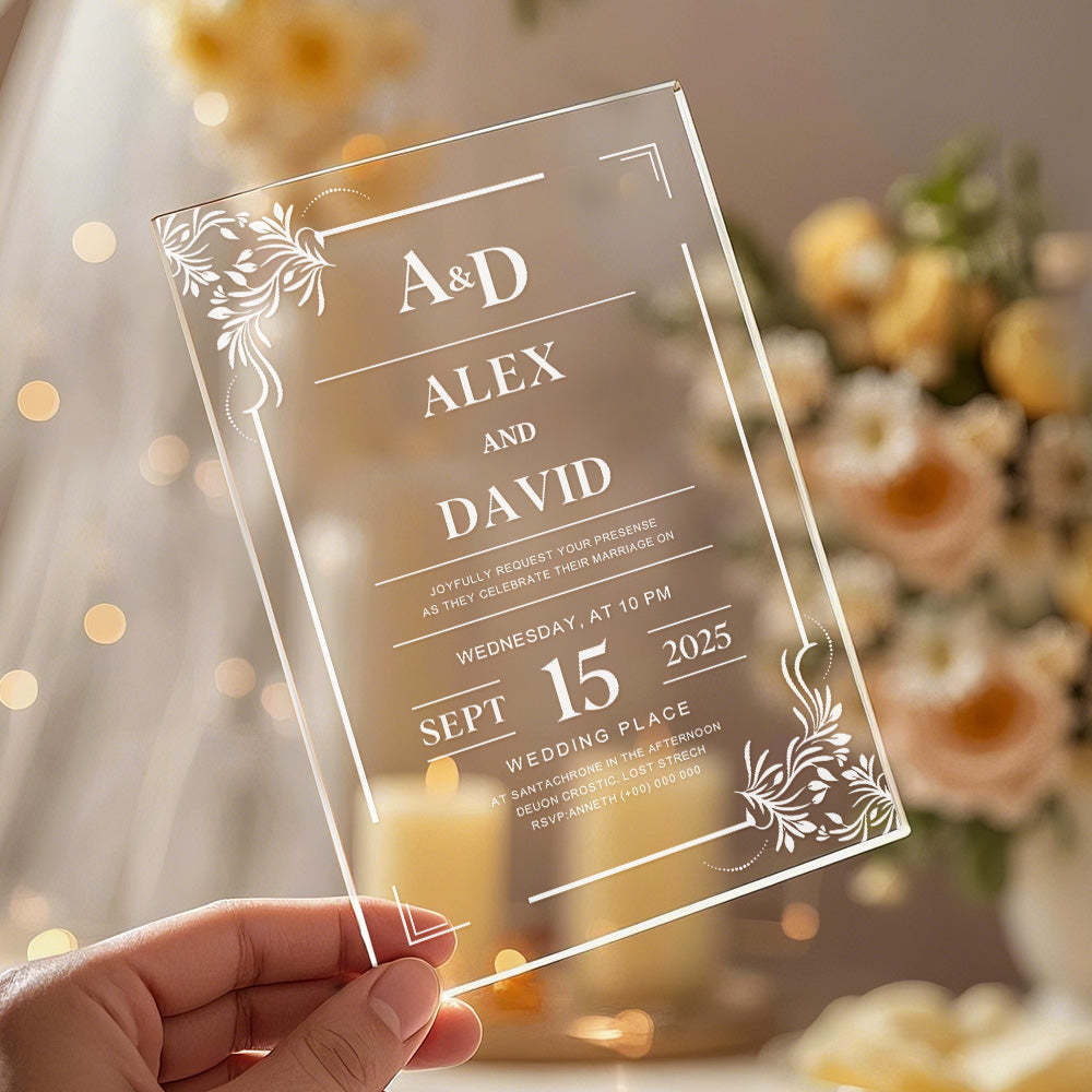 Personalized Acrylic Wedding Invitation Party Invitations - MyPhotoSocks